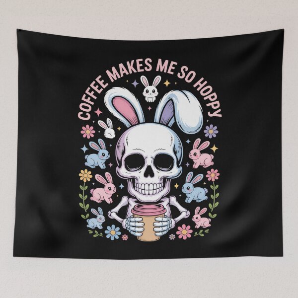 Item preview, Coffee Easter Rabbit Bunny Skeleton designed and sold by cosmicncozyS.