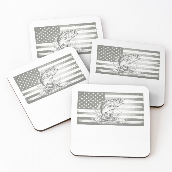 Item preview, American Flag Bass Fishing Patriotic Angler designed and sold by SofenArt.