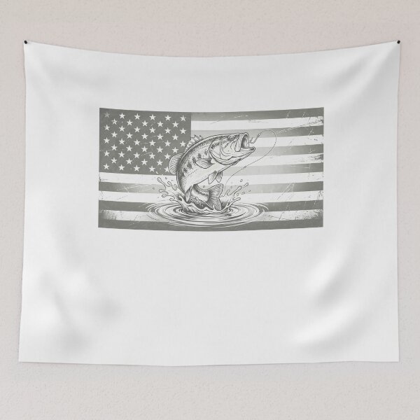 Item preview, American Flag Bass Fishing Patriotic Angler designed and sold by SofenArt.
