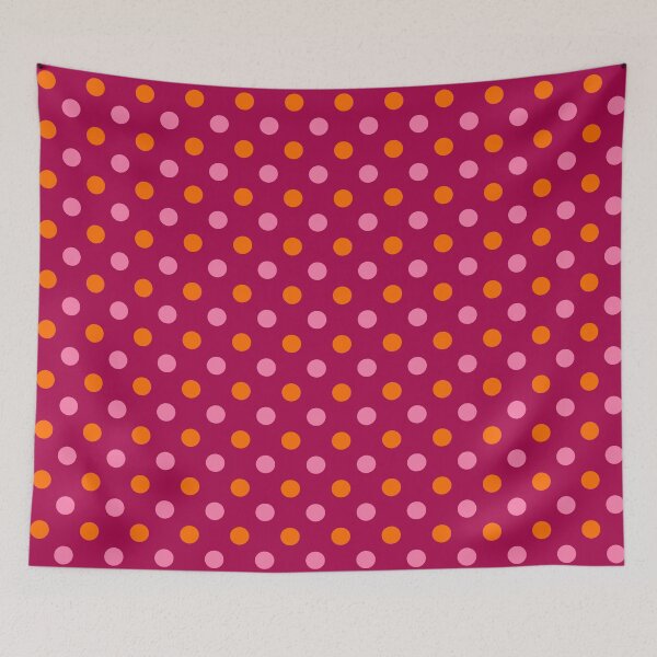 Item preview, Orange Pink Polka Dots On Pink Background Design  designed and sold by PatternTitan.