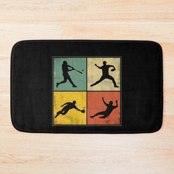 Aperçu de l'œuvre Silhouettes de baseball Fan de baseball vintage créée et vendue par SofenArt.