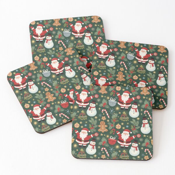 Item preview, Cute Christmas Seamless Pattern with Santa, Snowmen & Gingerbread Cookies designed and sold by civotajim.