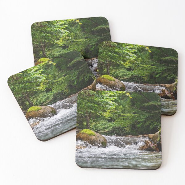 Item preview, Clear Mountain Stream Flowing over Mossy Boulders in Kinomata River, Tochigi, Japan designed and sold by Pix4Japan.