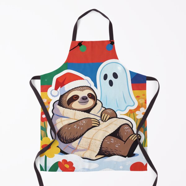Item preview, Kawaii Sloth Wearing Santa Hat with Cute Ghost Art | Cozy Festive Winter Holiday Design designed and sold by Cherrydora.