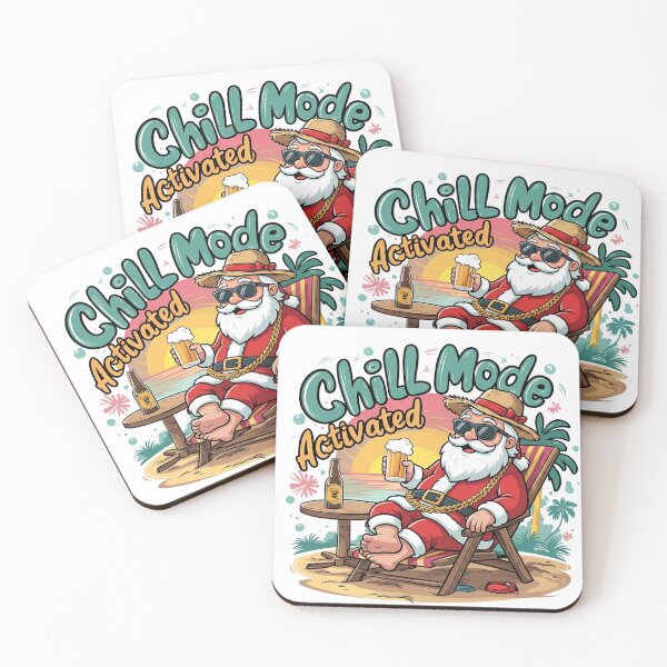 Item preview, Chill Mode Activated - Funny Summer Santa Drinking Beer designed and sold by TheOneOff.