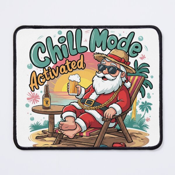 Item preview, Chill Mode Activated - Funny Summer Santa Drinking Beer designed and sold by TheOneOff.
