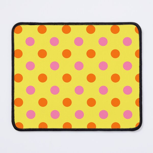 Item preview, Orange Pink Polka Dots On Yellow Background Design designed and sold by PatternTitan.