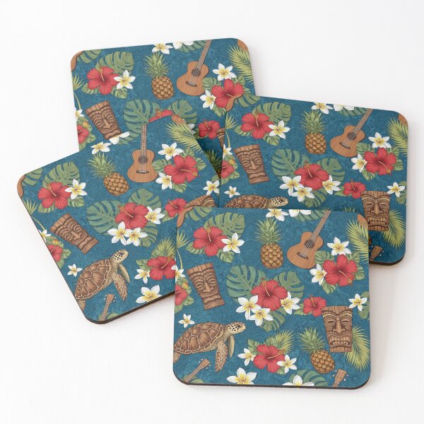 Item preview, Honu Sea Turtle & Hibiscus Floral Pattern designed and sold by TheOneOff.
