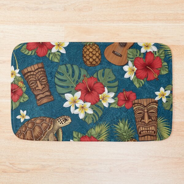 Item preview, Honu Sea Turtle & Hibiscus Floral Pattern designed and sold by TheOneOff.