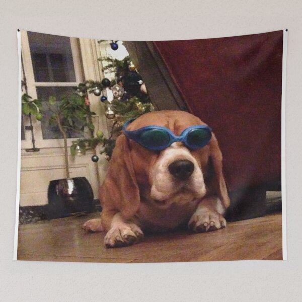 Item preview, Cool Beagle in Swimming Goggles at Christmas. designed and sold by Eric Sintès.