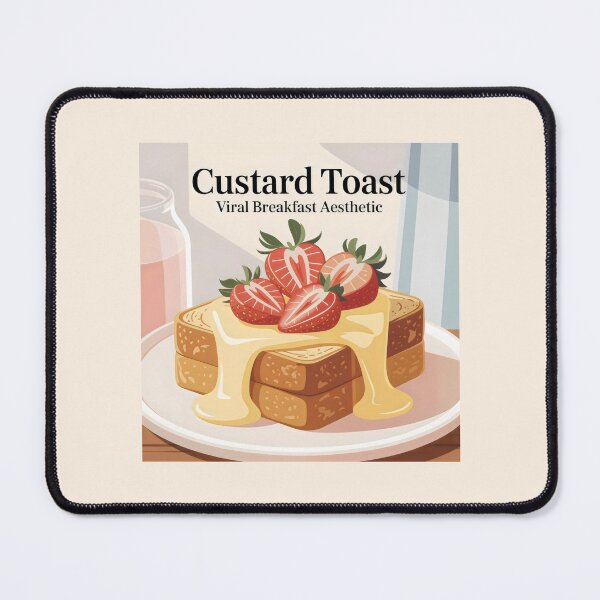 Item preview, Custard Toast Viral Breakfast Design with Strawberries and Cozy Food Aesthetic designed and sold by SplashTastic.