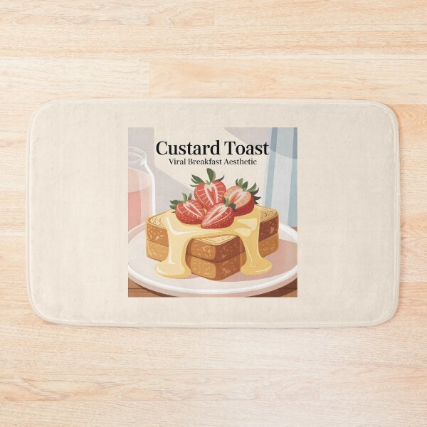 Item preview, Custard Toast Viral Breakfast Design with Strawberries and Cozy Food Aesthetic designed and sold by SplashTastic.