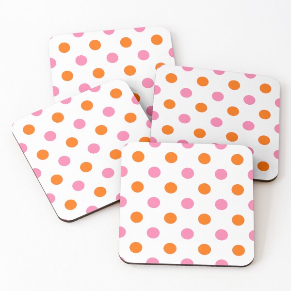 Item preview, Orange Pink Polka Dots On White Background Design  designed and sold by PatternTitan.