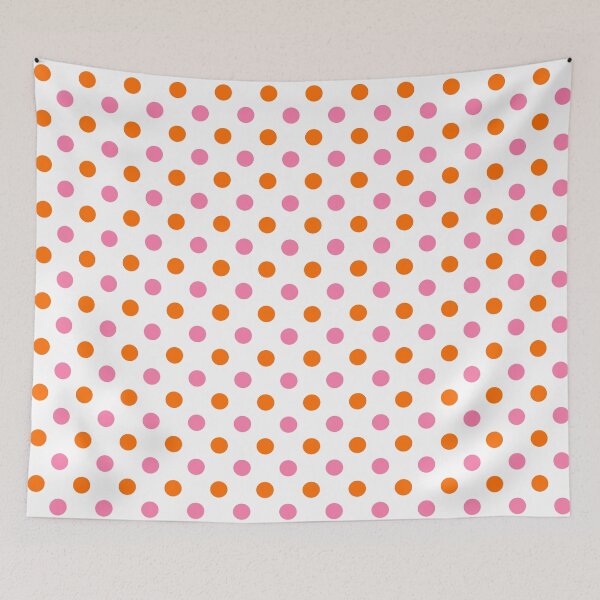 Item preview, Orange Pink Polka Dots On White Background Design  designed and sold by PatternTitan.