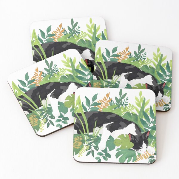 Item preview, Tuxedo Cat with house plants designed and sold by xiao xuans.