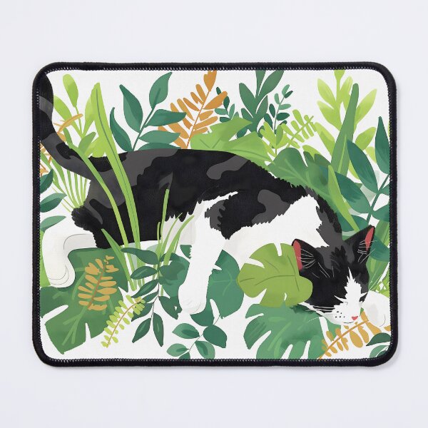 Item preview, Tuxedo Cat with house plants designed and sold by xiao xuans.