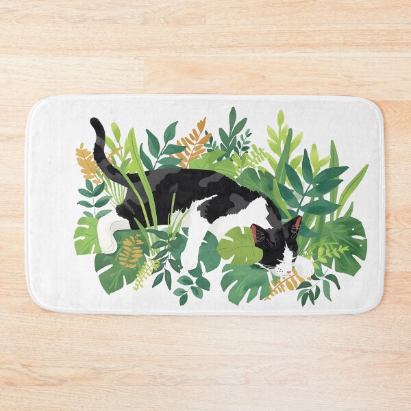 Item preview, Tuxedo Cat with house plants designed and sold by xiao xuans.