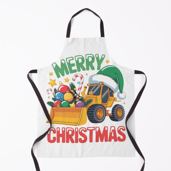 Item preview, Merry Christmas Bulldozer - Festive Construction Truck designed and sold by Anastasiia Lang.