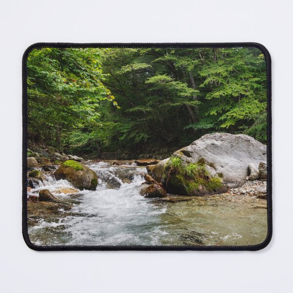 Item preview, Clear Mountain Stream Flowing over Mossy Boulders in Kinomata River, Tochigi, Japan designed and sold by Pix4Japan.