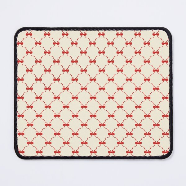Item preview, Red vintage bows ribbons trellis on cream background designed and sold by shaminia.