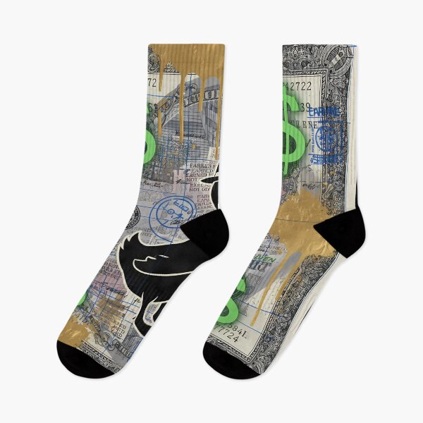 Item preview, Earned Not Given Duck Money Blueprint Poster Noir Street Art Collage With Gold Drips And Green Dollar Signs designed and sold by Bored Elon.