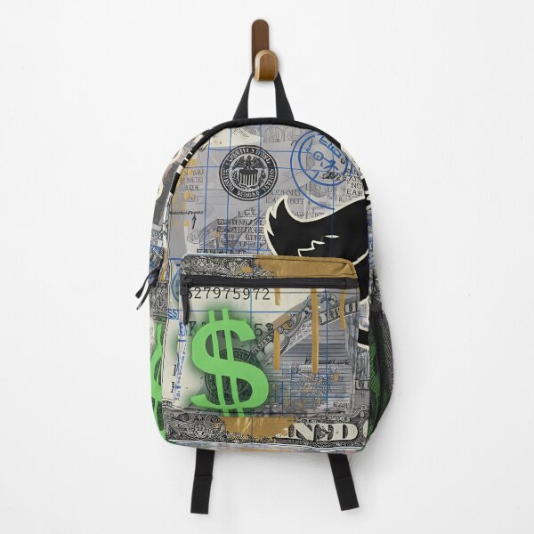 Item preview, Earned Not Given Duck Money Blueprint Poster Noir Street Art Collage With Gold Drips And Green Dollar Signs designed and sold by Bored Elon.