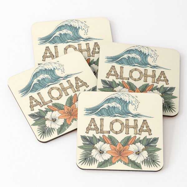 Item preview, Classic Hawaiian Aloha - Bamboo & Wave Art designed and sold by TheOneOff.