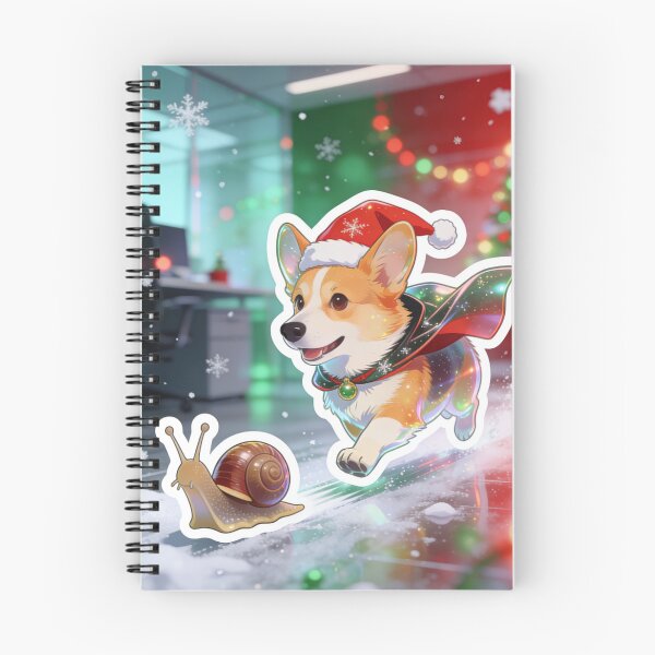 Item preview, Adorable Festive Corgi Santa Dog Art - Holiday Snail Race Kawaii Winter Design designed and sold by Cherrydora.