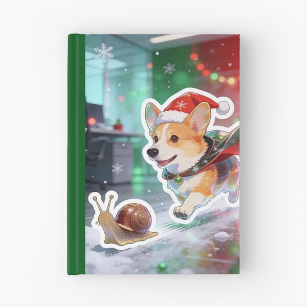 Item preview, Adorable Festive Corgi Santa Dog Art - Holiday Snail Race Kawaii Winter Design designed and sold by Cherrydora.