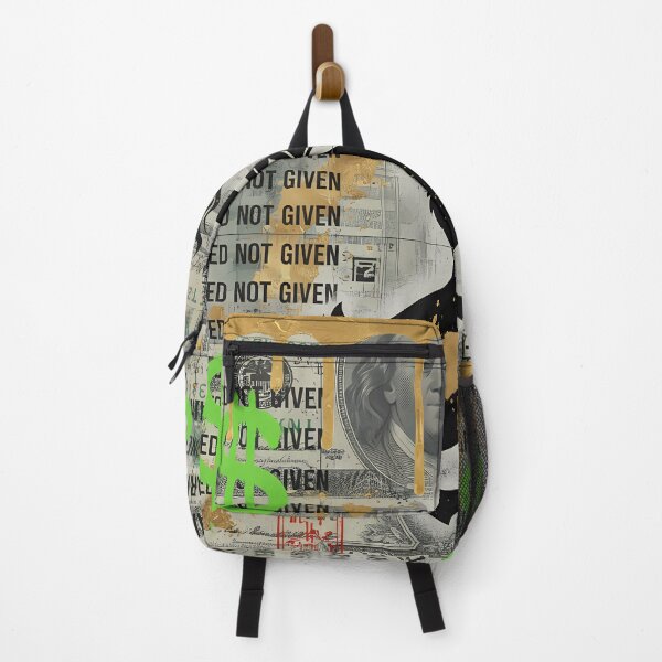 Item preview, Earned Not Given Money Duck Poster Street Art Collage With Gold Drips And Green Dollar Signs designed and sold by Bored Elon.