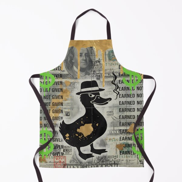 Item preview, Earned Not Given Money Duck Poster Street Art Collage With Gold Drips And Green Dollar Signs designed and sold by Bored Elon.