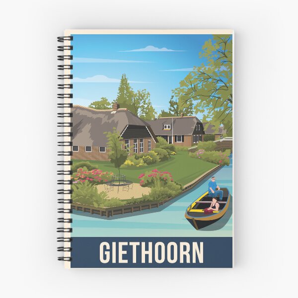 Item preview, Giethoorn Art Deco Travel Poster designed and sold by Amsterdam Experiences.