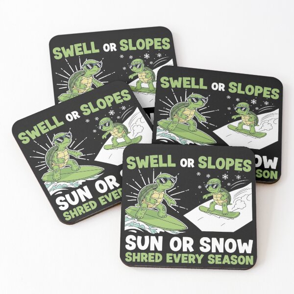 Item preview, Swell Or Slopes Sun Or Snow - Shred Every Season Turtles designed and sold by TheOneOff.