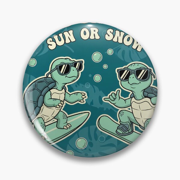Item preview, Shred Every Season - Surfing and Snowboarding Cool Turtles designed and sold by TheOneOff.