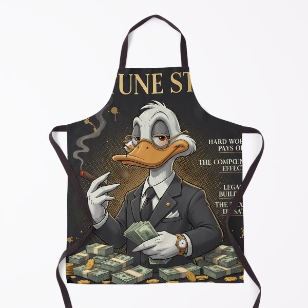 Item preview, Fortune Street Magazine Cover Poster – Wealthy Cartoon Duck Tycoon With Cigar, Cash Stacks and Gold Coins designed and sold by Bored Elon.