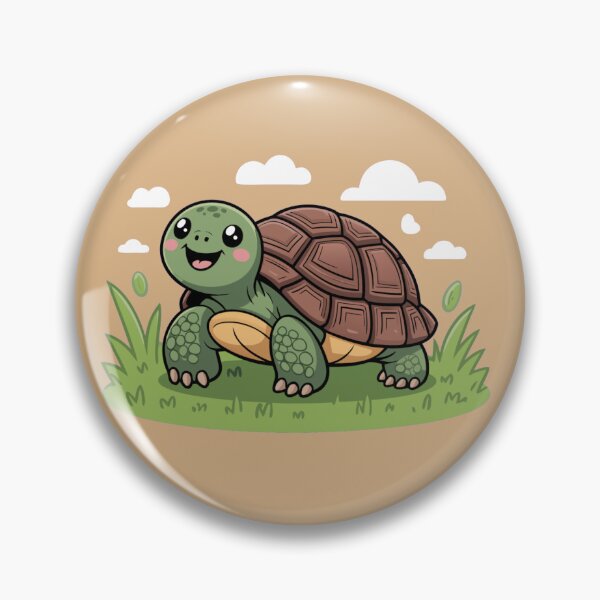 Item preview, Cute Smiling Turtle Illustration | Adorable Kawaii Tortoise Art designed and sold by Royalsticker.