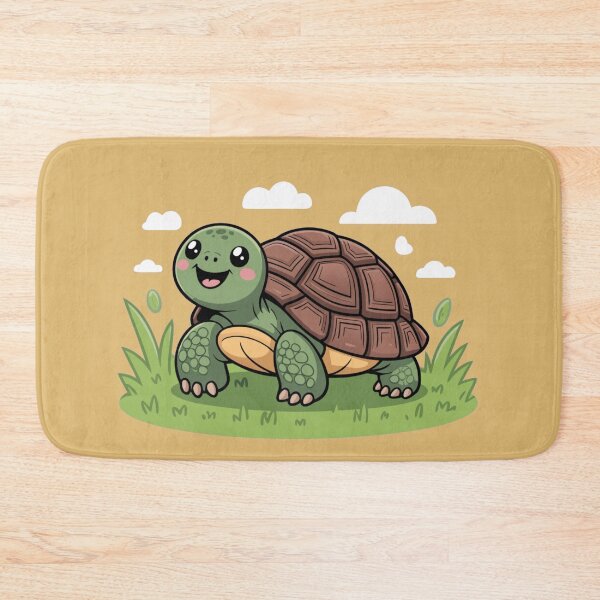 Item preview, Cute Smiling Turtle Illustration | Adorable Kawaii Tortoise Art designed and sold by Royalsticker.