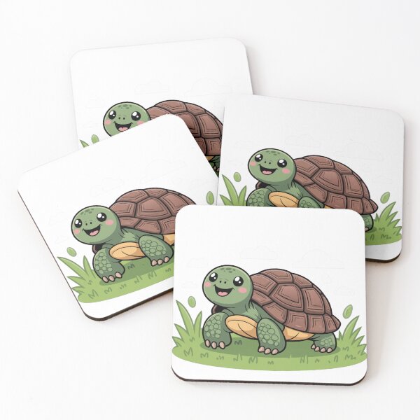 Item preview, Cute Smiling Turtle Illustration | Adorable Kawaii Tortoise Art designed and sold by Royalsticker.