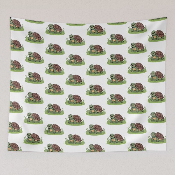 Item preview, Cute Smiling Turtle Illustration | Adorable Kawaii Tortoise Art designed and sold by Royalsticker.