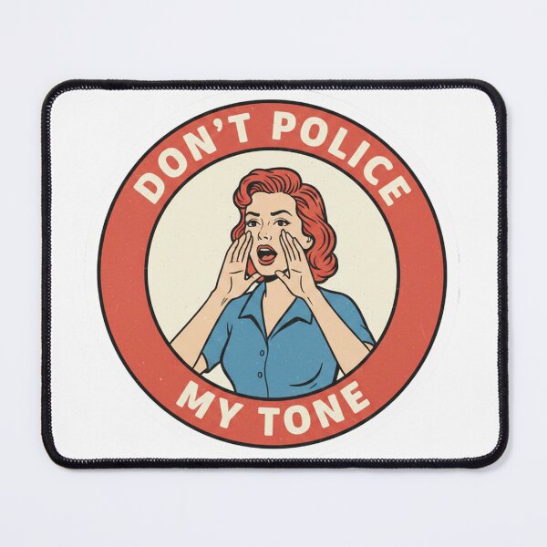 Item preview, Don't Police My Tone Retro Pop Art Woman Shouting designed and sold by Owcomm.