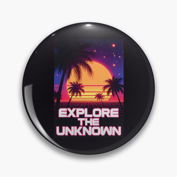 Item preview, Explore the Unknown Retro Sunset Design with Grid, Palms and Cosmic Adventure Vibes designed and sold by SplashTastic.