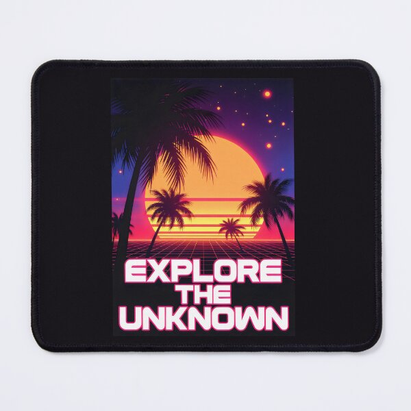 Item preview, Explore the Unknown Retro Sunset Design with Grid, Palms and Cosmic Adventure Vibes designed and sold by SplashTastic.