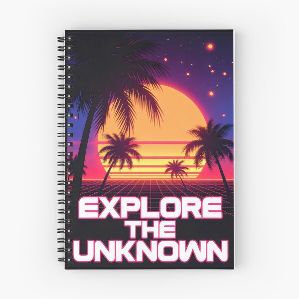 Item preview, Explore the Unknown Retro Sunset Design with Grid, Palms and Cosmic Adventure Vibes designed and sold by SplashTastic.