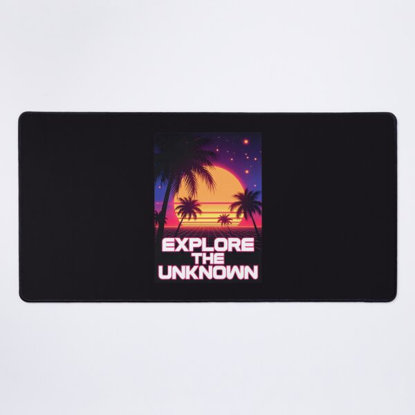 Item preview, Explore the Unknown Retro Sunset Design with Grid, Palms and Cosmic Adventure Vibes designed and sold by SplashTastic.