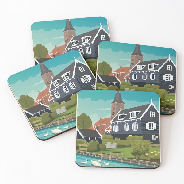 Item preview, Marken Art Deco Travel Poster designed and sold by Amsterdam Experiences.