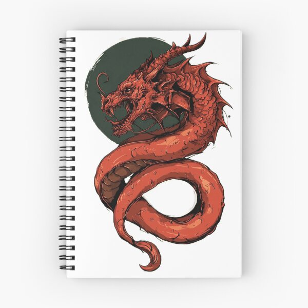 Item preview, Crimson Serpent Dragon - full color tattoo style  designed and sold by PigmalionArt.