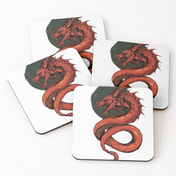 Item preview, Crimson Serpent Dragon - full color tattoo style  designed and sold by PigmalionArt.