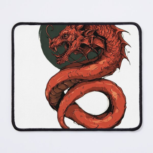 Item preview, Crimson Serpent Dragon - full color tattoo style designed and sold by PigmalionArt.
