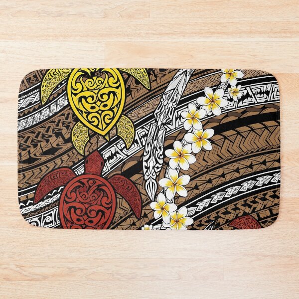 Item preview, Polynesian Tribal Sea Turtles on Traditional Tapa Cloth Pattern designed and sold by TheOneOff.