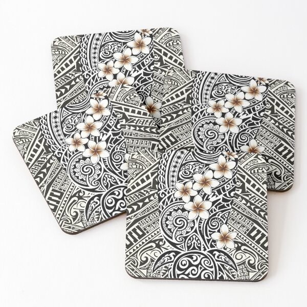Item preview, Polynesian Tribal Sea Turtle with Plumeria Flowers designed and sold by TheOneOff.